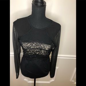 Bebe bodysuit with sheer long sleeves